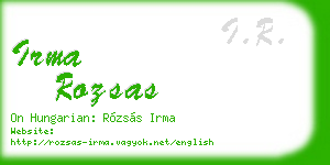 irma rozsas business card